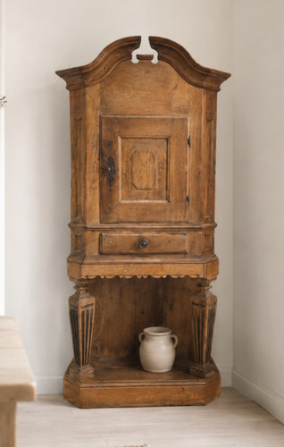 Antique gustavian oak cabinet - antique,