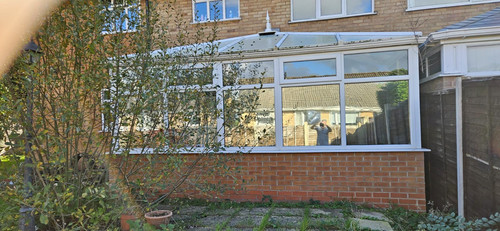 White upvc conservatory with - upvc,