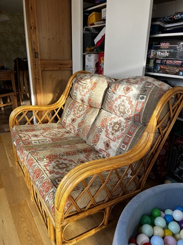 Vintage cane rattan seater - rattan,