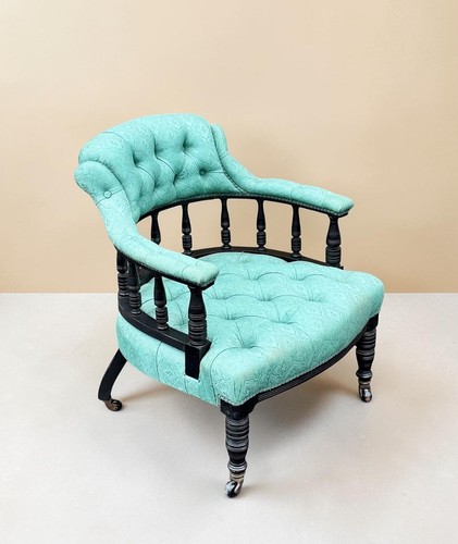 Ebonised club chair tub - chair,