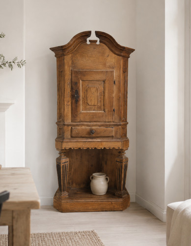 Antique gustavian oak cabinet - antique,