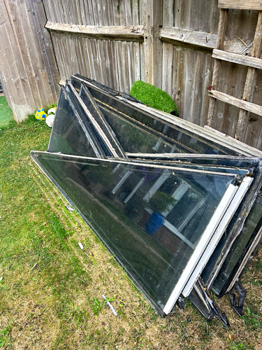 Grey aluminium fixed window - grey,