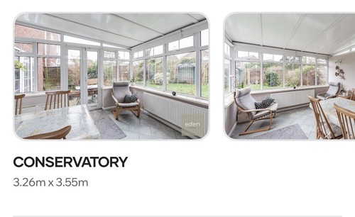 White conservatory 26m x - conservatory,